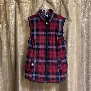 Flannel print vest